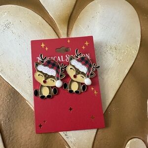 Magical Season Christmas Highland Cow Earrings